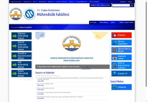 Staj | Mühendislik Fakültesi | T.C. Trakya Üniversitesi