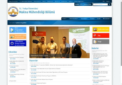 Makina Mühendisliği Bölümü | T.C. Trakya Üniversitesi