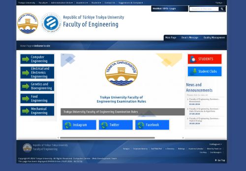 Faculty of Engineering | Republic of Türkiye Trakya University