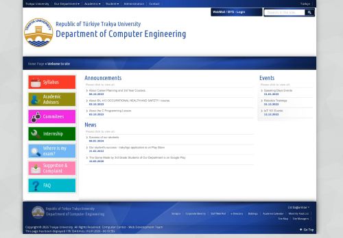 Department of Computer Engineering | Republic of Türkiye Trakya University