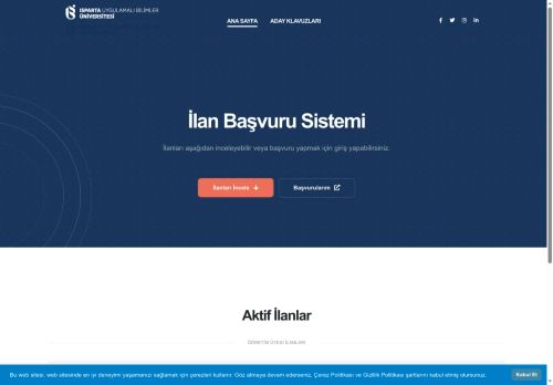 İlan Başvuru Sistemi - ISUBÜ