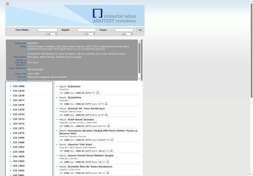 Mimarlar Odası Arkitekt Veritabanı