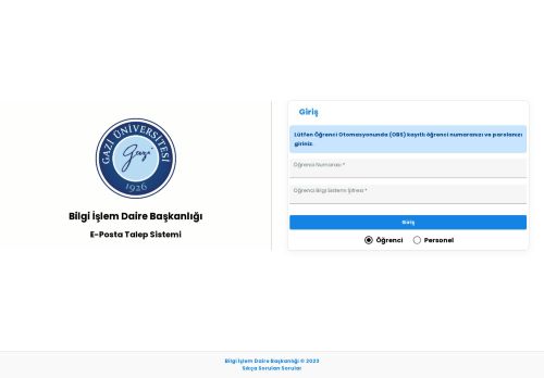 Gazi Üniversitesi E-Posta Talep Sistemi