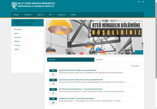 Anasayfa | Recep Tayyip Erdoğan Üniversitesi Mimarlık Bölümü
