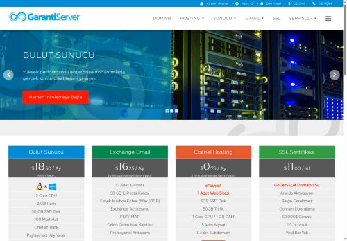 Bulut Sunucu ve Web Servisleri - GarantiServer