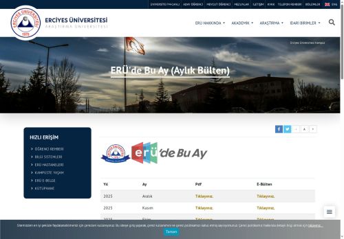 ERÜ'de Bu Ay Aylık Bülten Ağustos-2024