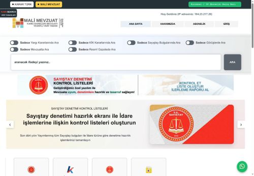 Sayıştay, KİK, Yargıtay ve Danıştay Kararları, Bakanlık Görüşleri | Malimevzuat.com.tr