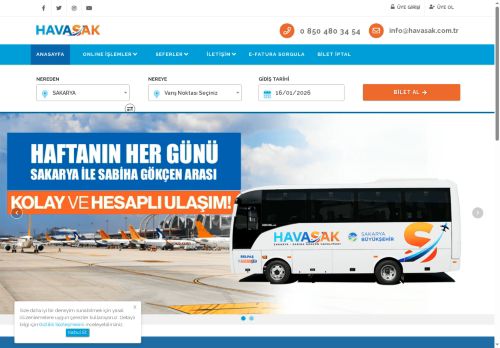 HAVASAK - Sakarya » Sabiha Gökçen Servis Bileti