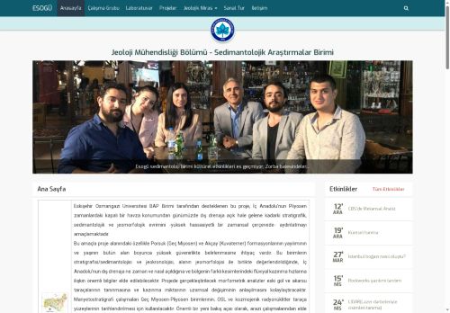 Sedimantolojik Araştırmalar Birimi | Eskişehir Osmangazi Üniversitesi - Anasayfa - Jeoloji Mühendisliği Bölümü