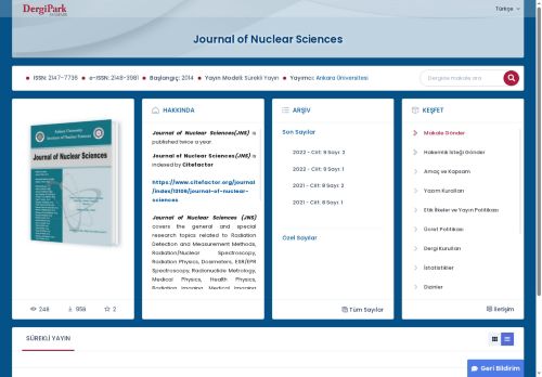 Journal of Nuclear Sciences » Ana Sayfa