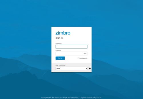 Zimbra Web Client Sign In
