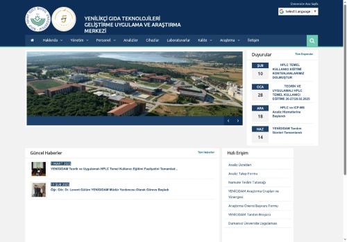 Ana Sayfa | YENİLİKÇİ GIDA TEKNOLOJİLERİ GELİŞTİRME UYGULAMA VE ARAŞTIRMA MERKEZİ