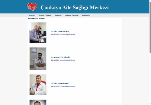 Aile Hekimliği Birimleri - Çankaya Aile Sağlığı Merkezi