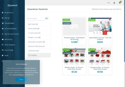 ÇiçekSoft.com - Kazandıran Yazılımlar, Scriptler, Hazır Web Siteleri