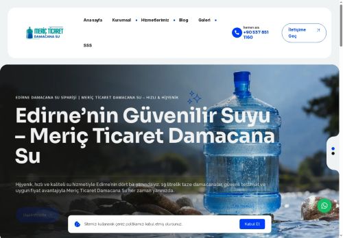 Edirne Damacana Su Siparişi | Meriç Ticaret Damacana Su – Hızlı & Hijyenik