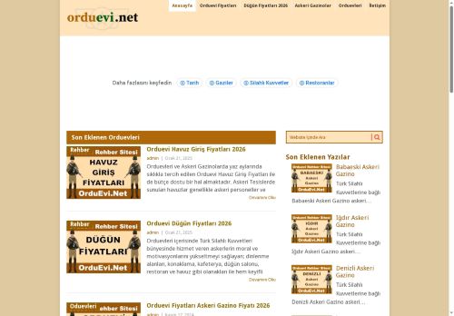 Orduevi Fiyatları Askeri Gazino Jandarma Sosyal Tesisleri