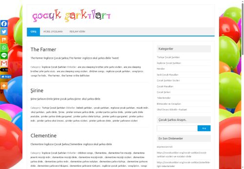 Çocuklara Şarkılar – Çocuk Şarkıları – Bebek Şarkıları- Okul Şarkıları Dinle