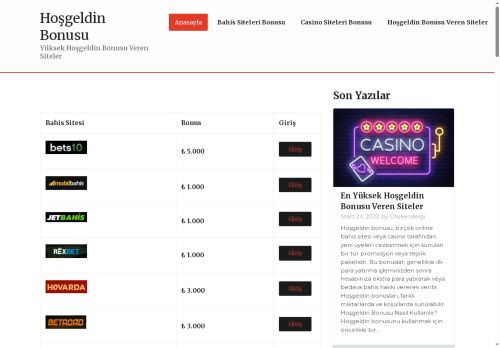 Hoşgeldin Bonusu – Yüksek Hoşgeldin Bonusu Veren Siteler