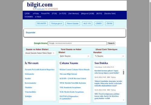 Sağlık ve Güvenlik Kaynakları - Bilgit İş Sağlığı ve Güvenliği