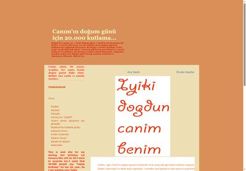 Canım'ın doğum günü için 20.000 kutlama...