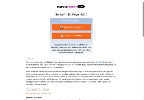 Rastgele Görüntülü Sohbet Odaları Kameralı Görüntülü Chat Sitesi - Koyu Sohbet Önizlemesi