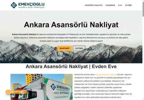 Ankara Asansörlü Nakliyat ile % 20 İndirimli Taşımacılık