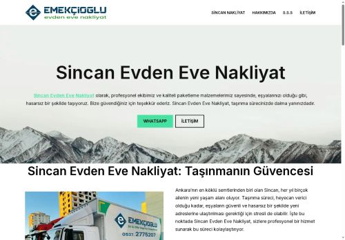 Sincan Evden Eve Nakliyat ile % 20 İndirimli Şehirler Arası