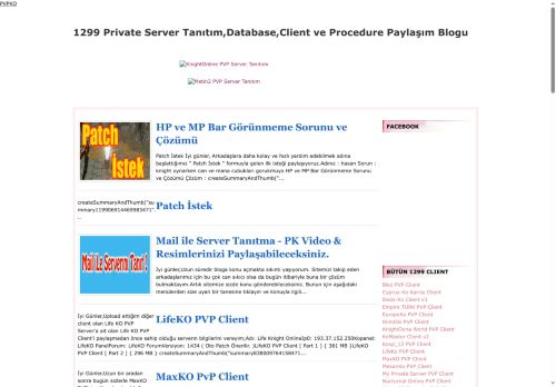 1299 Private Server Tanıtım,Database,Client ve Procedure Paylaşım Blogu