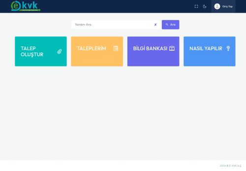Ana Sayfa | E-KVK DESTEK SİSTEMİ