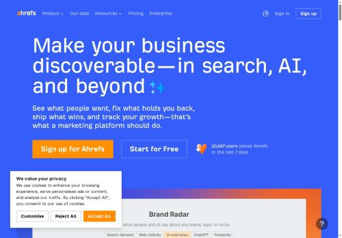 Ahrefs—AI Marketing Platform Powered by Big Data