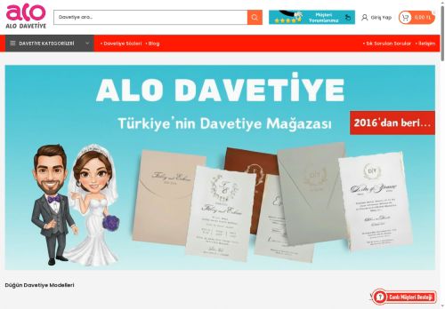 Düğün Davetiyesi, Davetiye Modelleri ve Fiyatları - Alo Davetiye