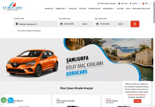 EuroCars | Şanlıurfa Araç Kiralama | Urfa Oto Kiralama | Araç Kiralama 