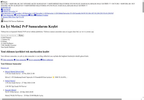 Metin2 PvP Serverler Tanıtım Platformu - Metin2 PvP