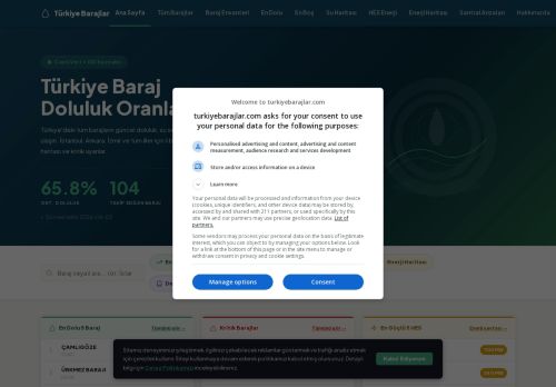 Türkiye Baraj Doluluk Oranları 2026 | Canlı Baraj Seviyeleri