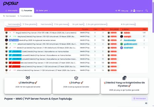 Pvpsw – MMO / PVP Server Forum & Oyun Topluluğu
