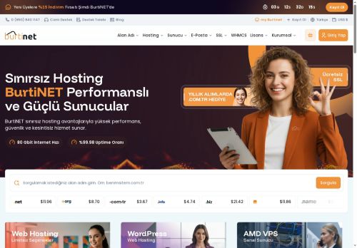 Türkiye’nin En Güçlü Hosting Firması | NVMe, LiteSpeed, CloudLinux | BurtiNET