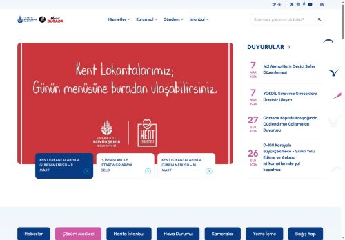 İstanbul Büyükşehir Belediyesi Kurumsal Web Sitesi