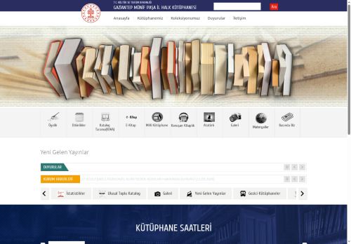 T.C. Kültür ve Turizm Bakanlığı - GAZİANTEP MÜNİF PAŞA İL HALK KÜTÜPHANESİ