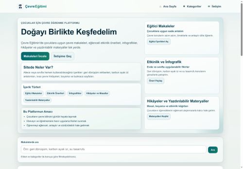 Çevre Eğitimi, Çocuk Etkinlikleri, STEM