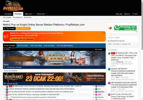 Metin2 Pvp ve Knight Online Server Reklam Platformu l PvpReklam.com