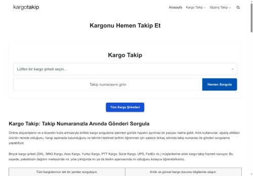 Hepsi Bir Arada Kargo Takip - Kargo Takip | Kargom Nerede