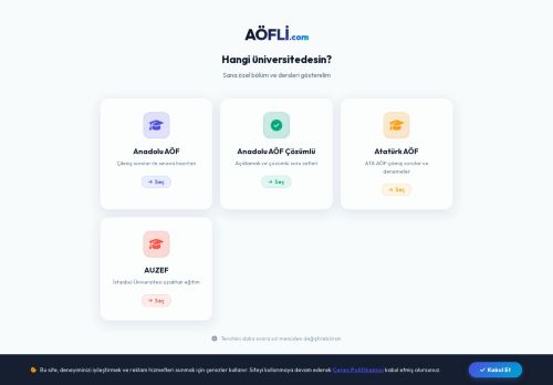 AÖFLİ - Anadolu AÖF Çıkmış Sorular 2026 | Vize Final Bütünleme Soruları Çöz