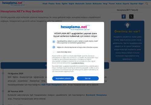 Artık hesaplamalar çok net - HESAPLAMA.NET