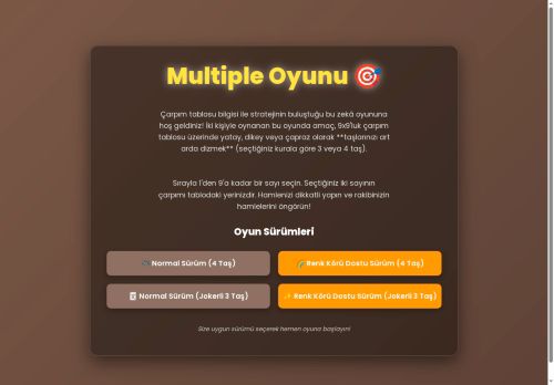 Multiple Oyunu Ana Sayfa