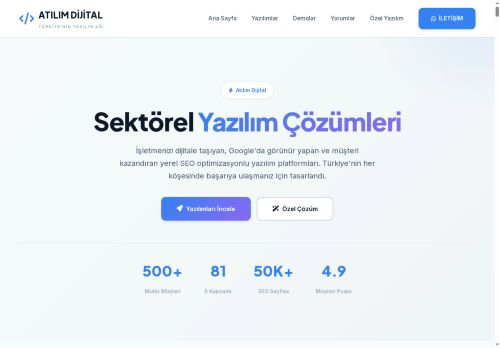 Atılım Dijital - Sektörel Yazılım Çözümleri ve Yerel SEO Scriptleri