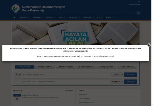 Pages.HomePage | GİRESUN ÜNİVERSİTESİ KÜTÜPHANE VE DOKÜMANTASYON DAİRE BAŞKANLIĞI