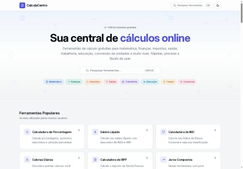 Calculadoras Online Grátis | CalculaCentro