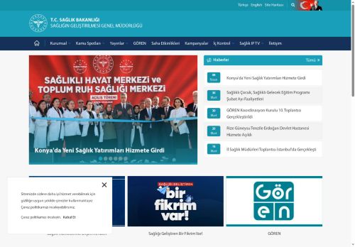 SAĞLIĞIN GELİŞTİRİLMESİ GENEL MÜDÜRLÜĞÜ