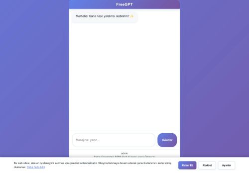 FreeGPT – Ücretsiz ChatGPT Alternatifi | Türkçe Yapay Zeka Sohbeti