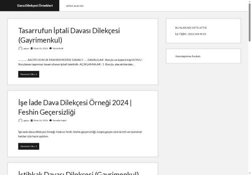 Dava Dilekçesi Örnekleri